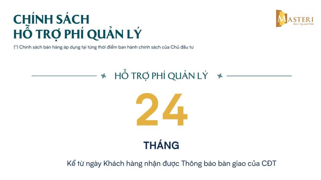 Chính sách hỗ trợ phí quản lý